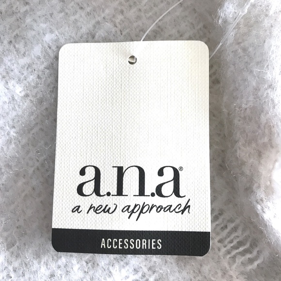 a.n.a Xl Fringe Oblong Cold Weather Scarf Cast Stone White - Picture 4 of 8